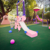 Горка Жирафик с баскетбольным кольцом розовая