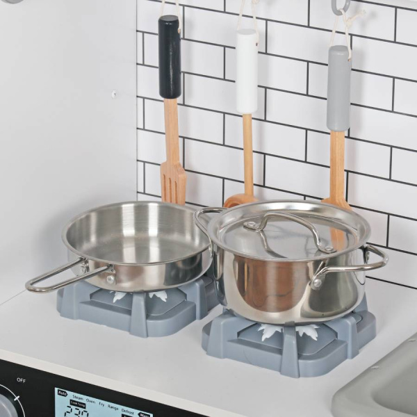 Кухня деревянная игровая Елизавета белая с набором посуды (вода, звук) Lanaland