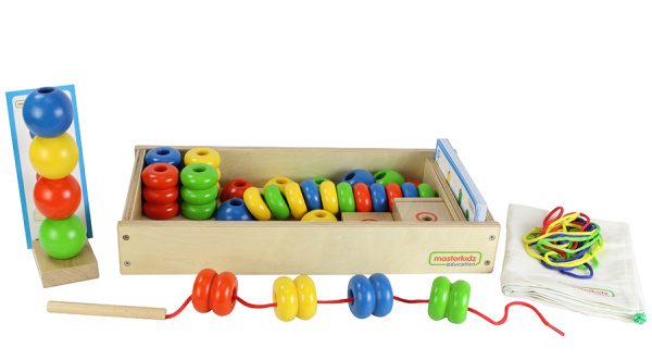 Игра-сортировка Шнуровка Бусы, набор 3 Masterkids