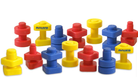 Набор для развития моторики Винты и гайки Nuts & Bolts (48 элементов) в контейнере Miniland