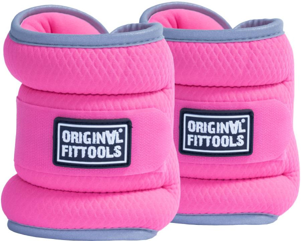 Комплект утяжелителей весом 2 кг (пара) розовые Original Fit.Tools