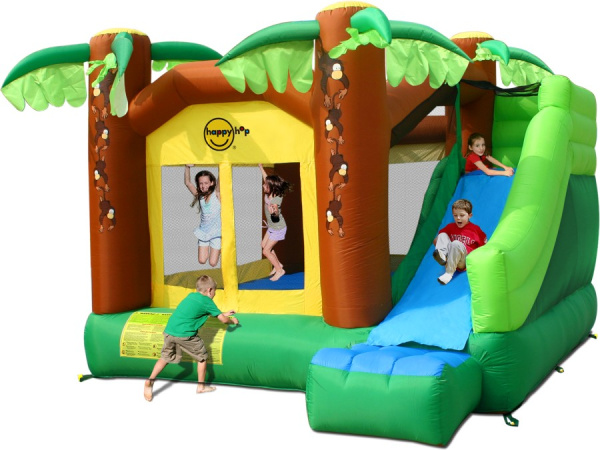 Надувной батут с горкой Джунгли Happy Hop