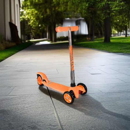 Самокат трехколесный оранжевый Moove&Fun