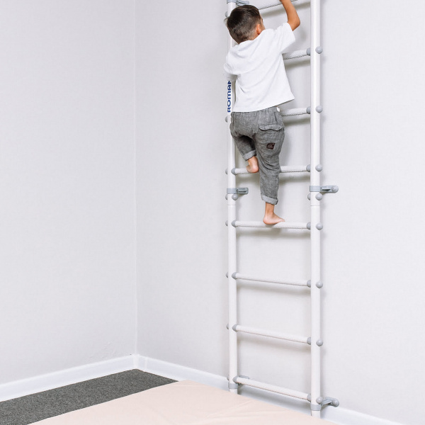 Шведская стенка Романа S11 белый прованс с серыми ступенями