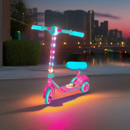 Самокат БАРБИ со светящейся ручкой Zinc