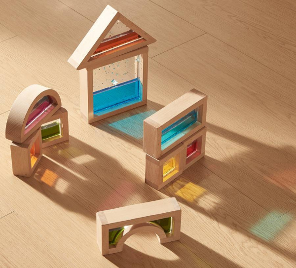 Сенсорные блоки деревянные с жидкостью 18 штук Masterkids