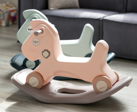 Лошадка-качалка-беговел UNIX Kids розовая