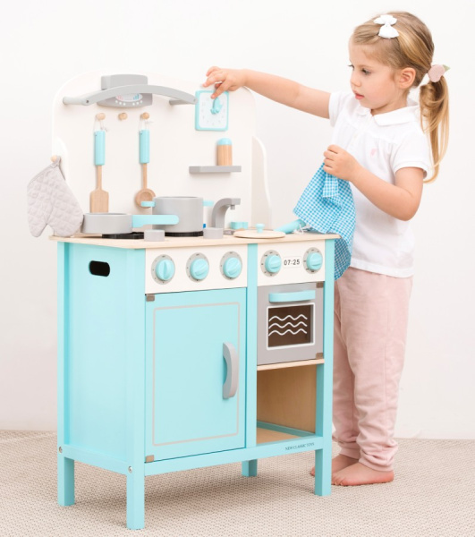 Игровой набор Кухня с микроволновкой бирюзовая New Classic Toys
