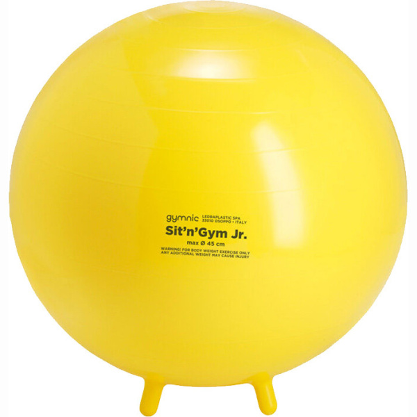 Мяч для фитнеса с ножками Sit n Gym Jr. желтый 45 см Ledraplastic