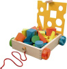 Кубики деревянные РАДУГА, на тележке Woody