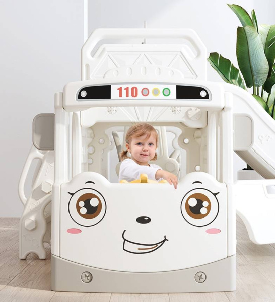 Горка с игровой зоной Автомобиль белый Perfetto Sport