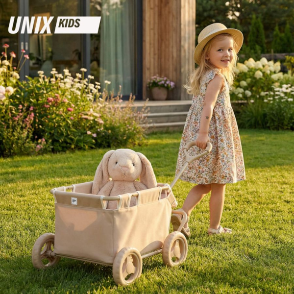 Тележка UNIX Kids Doll  для кукол и игрушек бежевая