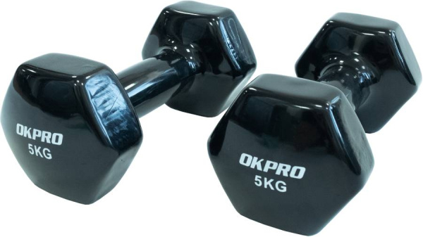 Гантель виниловая 5 кг для групповых программ OKPRO