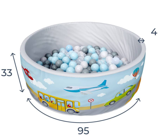 Сухой бассейн Romana Мир приключений Транспорт, 150 шариков