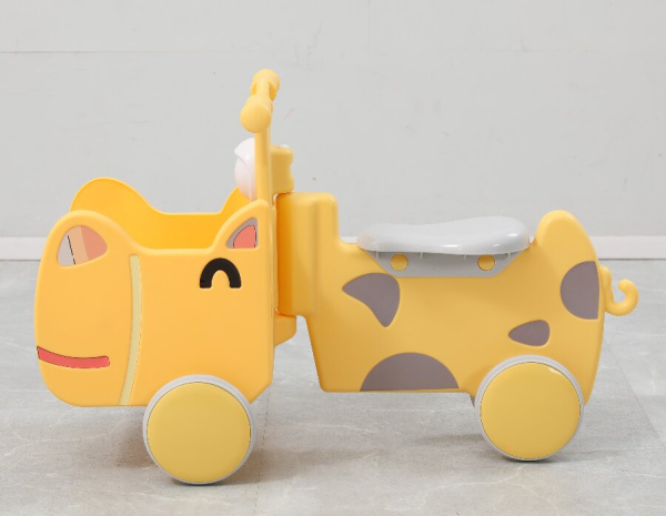 Машинка-каталка с корзиной UNIX Kids Hippo желтая