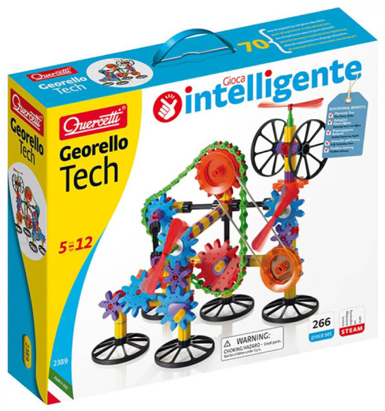 Конструктор Georello Tech Шестеренки 3D 266 деталей Quercetti