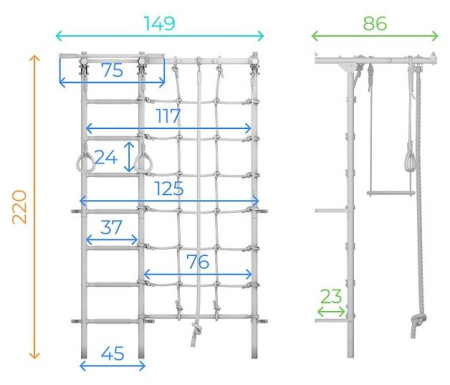 Шведская стенка S7 Pastel Romana