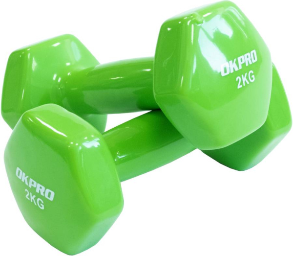 Гантель виниловая 2 кг для групповых программ OKPRO