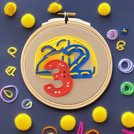 Набор развивающий Вышивка цифры, 40 элементов