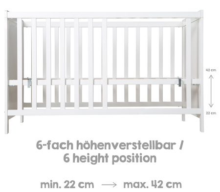 Многофункциональная детская кровать Hamburg 60х120 см белая Roba