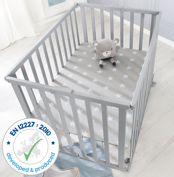 Детский складной манеж 74х100 см Foldable playpen серый Roba