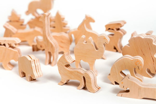 Объемные деревянные фигурки Играем в зоопарк ЛЭМ