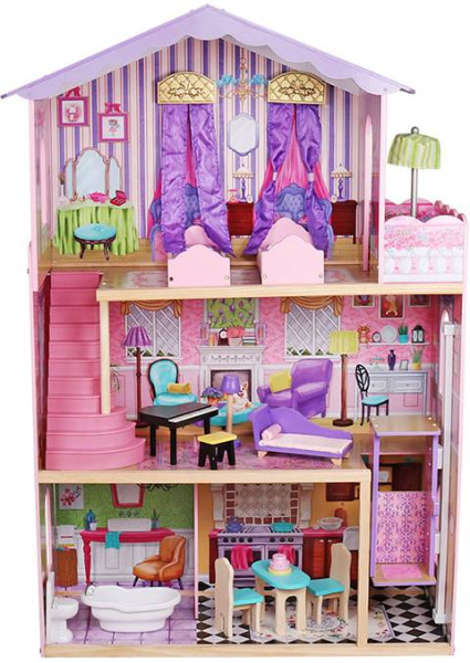 Домик кукольный деревянный Лючия с мебелью Lanaland