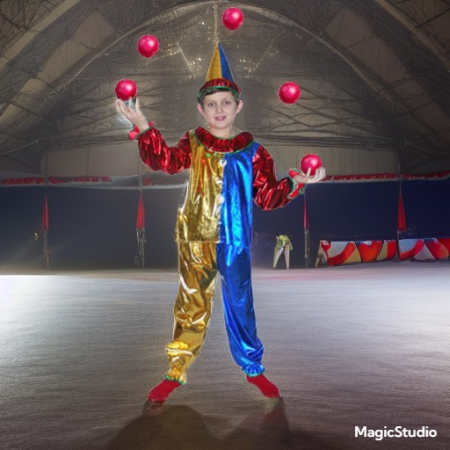 Карнавальный костюм Клоун блестящий, рост 130-140 Snowmen