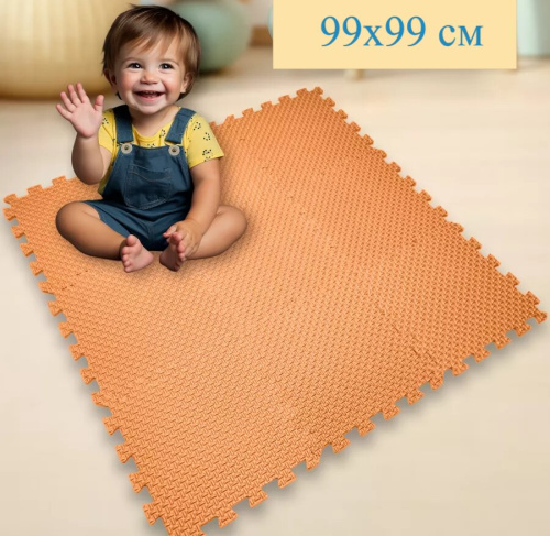 Мягкий пол универсальный Плетенка 33х33 см оранжевый Eco-cover