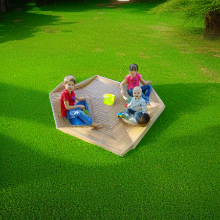 Песочница деревянная Акцент шестиугольная 200х170