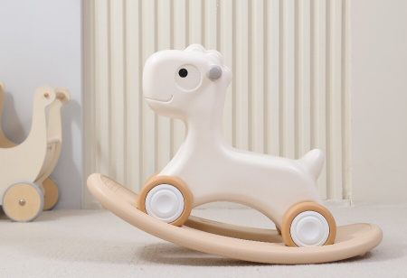 Лошадка-качалка-беговел UNIX Kids бежевая