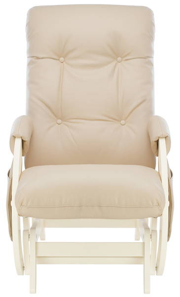 Кресло для мамы (глайдер) для кормления Milli Smile с карманами дуб шампань Polaris Beige экокожа