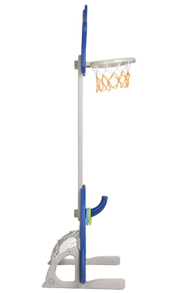 Стойка баскетбольная Звездочка с кольцебросом и футбольными воротами синяя Pituso