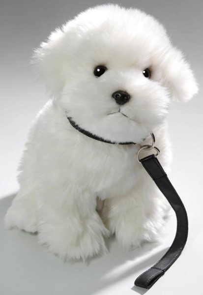 Игрушка мягкая Собачка Мальтезе 27 см с поводком LEOSCO