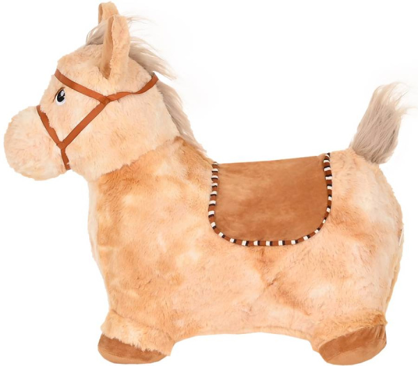 Попрыгун Лошадка бежевая с чехлом, со звуком Pituso