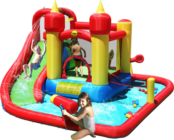 Надувной батут с горкой Супер скольжение Happy Hop