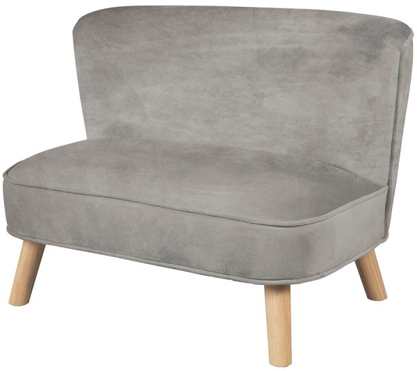 Детский велюровый диван Lil Sofa серый Roba