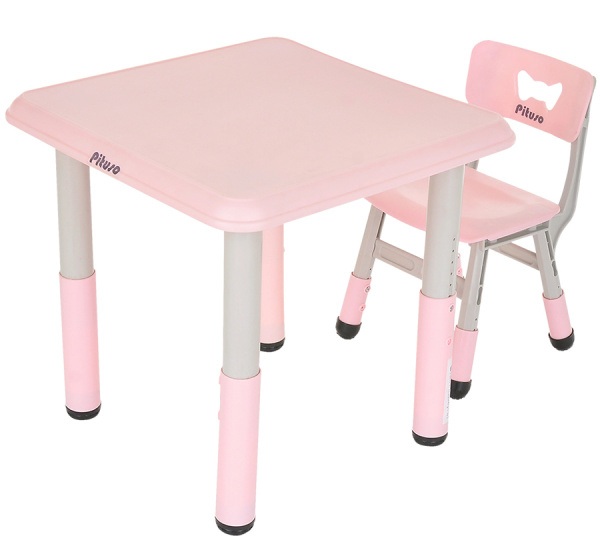 Растущие столик со стульчиком розовый Pituso