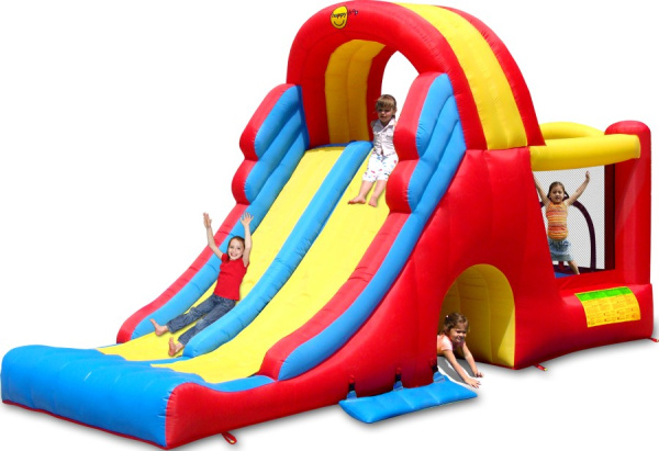 Надувной батут с двойной горкой Мега-горка Happy Hop