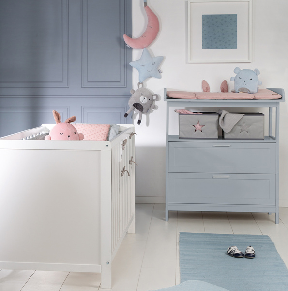 Пеленальный комод с ящиками Hamburg серый Roba