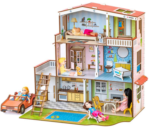 Кукольный домик деревянный Городской особняк M-WOOD