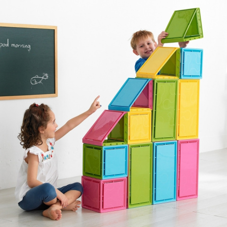 Строительные панели цветные, 68 элементов Weplay