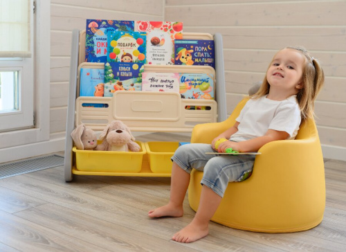 Кресло детское UNIX Kids Мишка желтый размер S