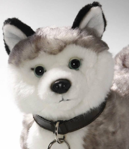 Игрушка мягкая Хаски стоящая 23 см с поводком LEOSCO