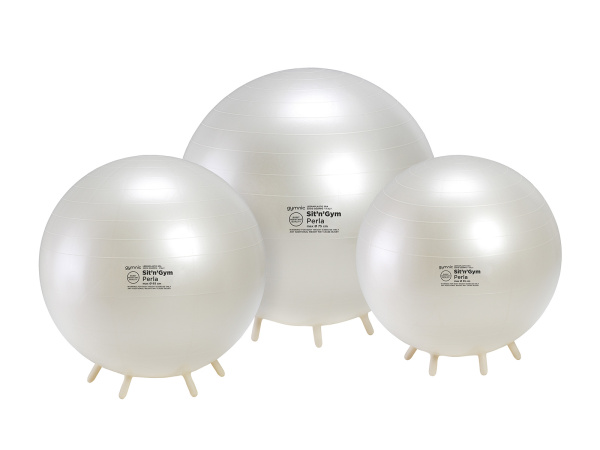 Мяч на ножках гимнастический для фитнеса Sit n Gym жемчужный 75 см Ledraplastic