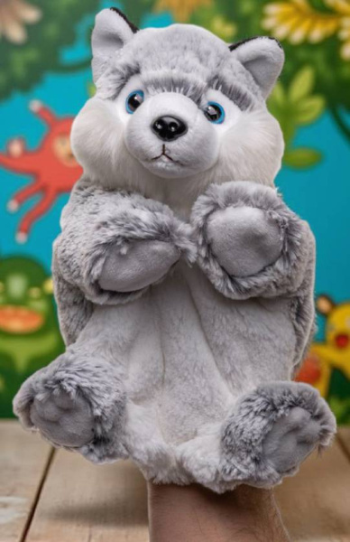 Игрушка мягкая на руку Хаски 25 см LEOSCO