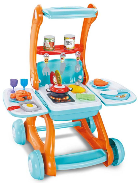 Игровой набор Кухня на тележке 2 в 1, 22 предмета PITUSO