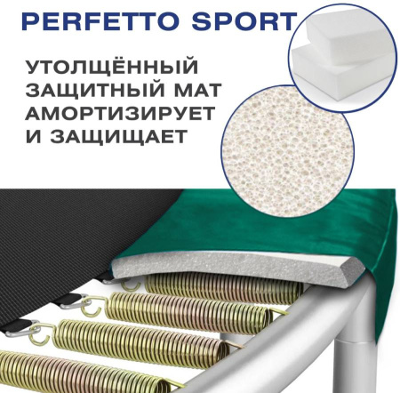 Батут с защитной сеткой ACTIVITY 6 1,8 м зеленый Perfetto Sport