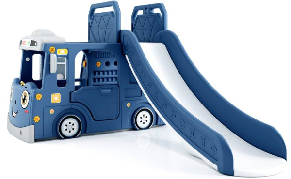 Горка с игровой зоной Автомобиль синий Perfetto Sport