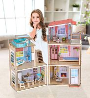 Кукольный домик деревянный Гармония двухсекционный M-WOOD